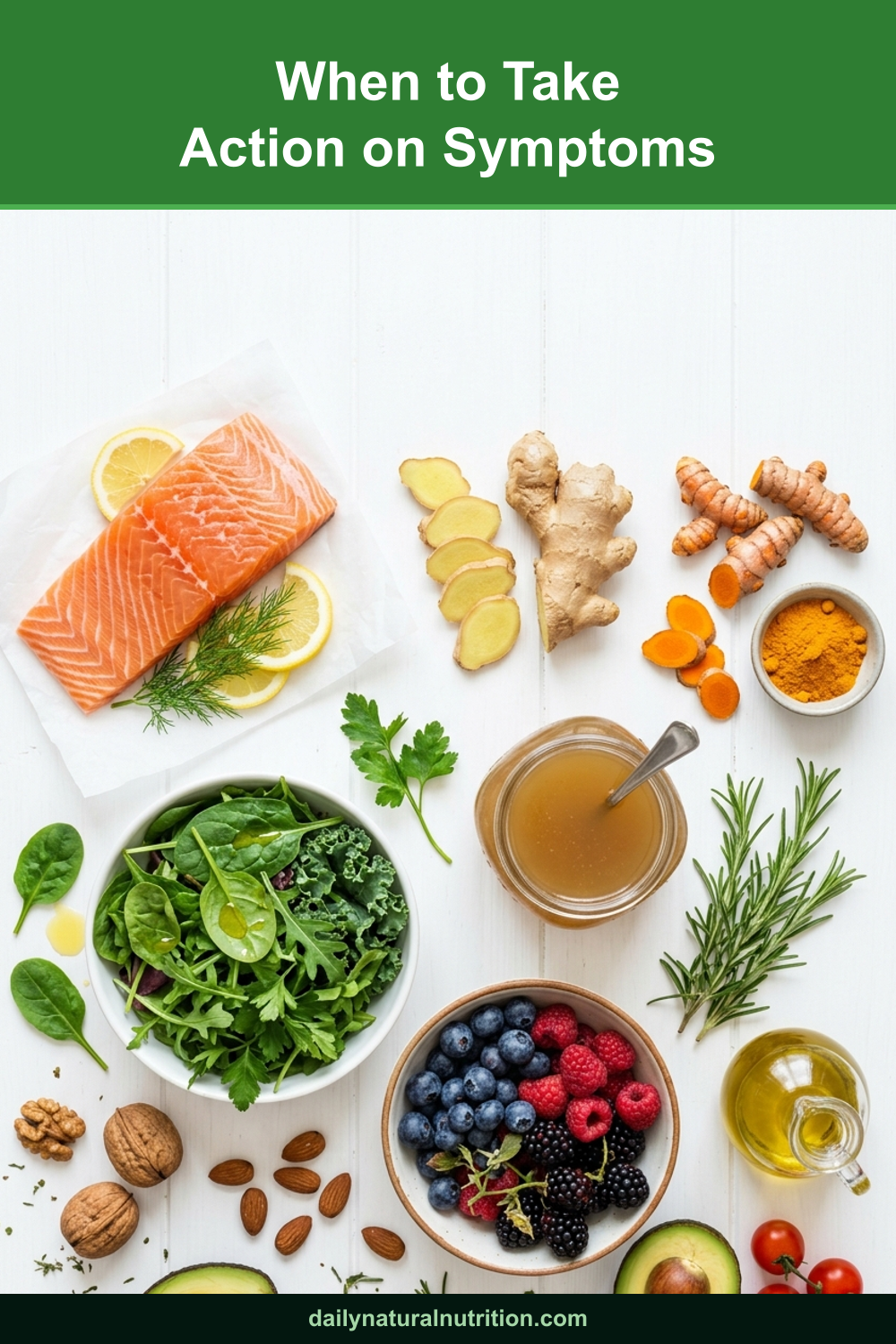 Anti-inflammatory foods to act on inflammation symptoms on a white background